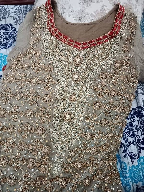 one time worn bridal dresses for 3 functions. Mehndi| Barata | Walima 19