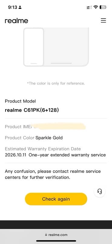 Realme C61 128GB 2 months used 2 year warrante 3