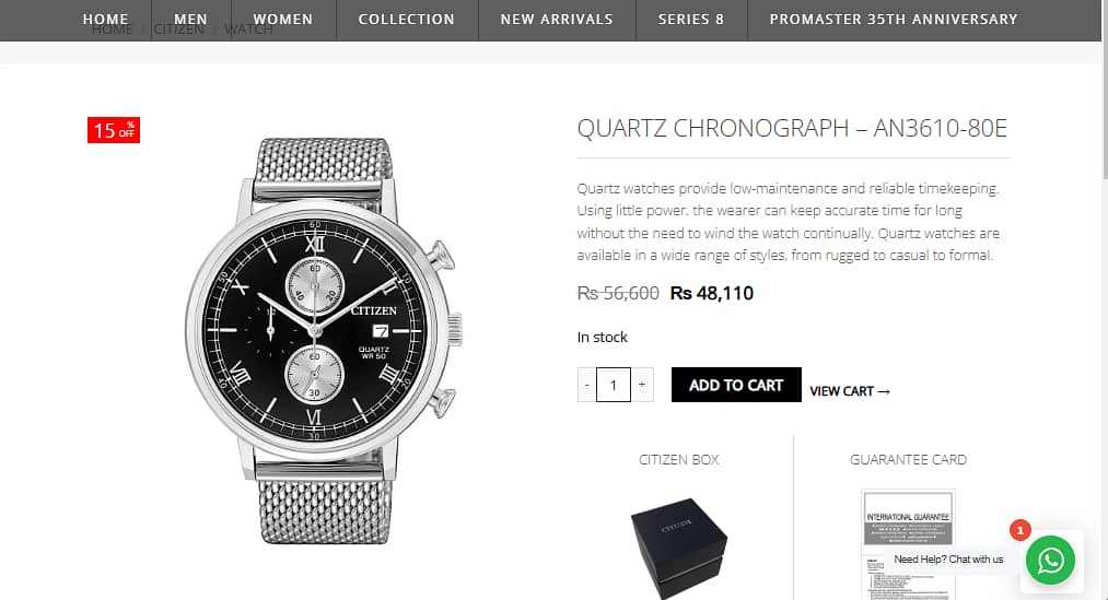 A new type of watch of citizen ,QUARTZ CHRONOGRAPH – AN3610-80E 2