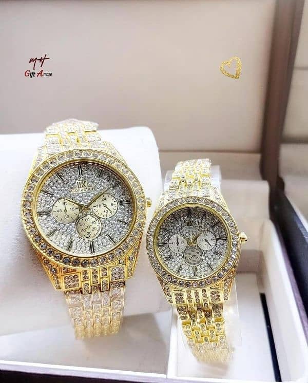 Frozen marts  Diamond Stone Couple Watch 1