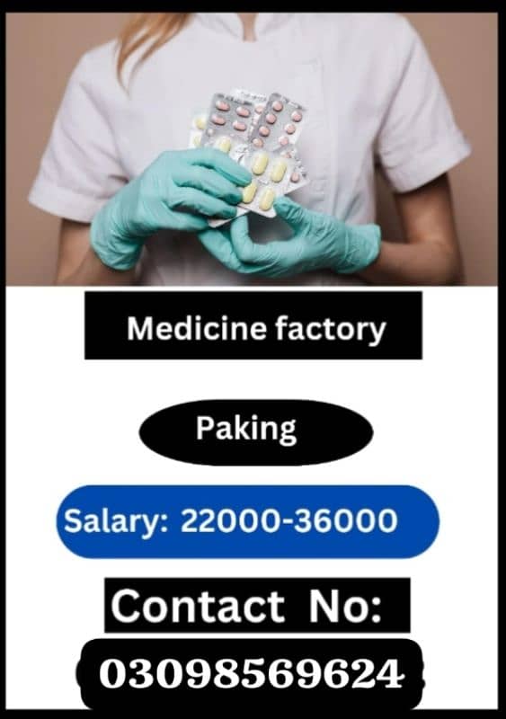 medicine packing jobs available in Lahore 0