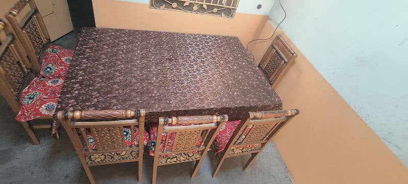 Dinning Table with 6 chairs less used good condition 4