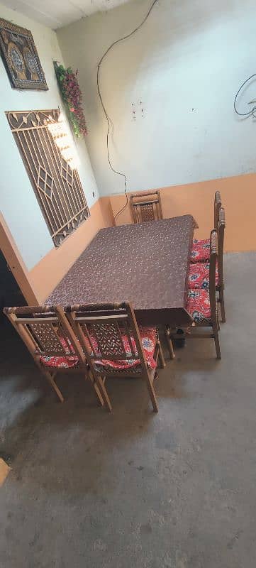 Dinning Table with 6 chairs less used good condition 5