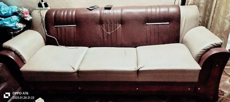 SOFA SET 5 PIECE'S LEATHER PU LIKE NEW 0