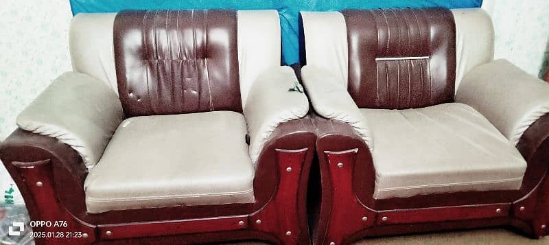 SOFA SET 5 PIECE'S LEATHER PU LIKE NEW 1