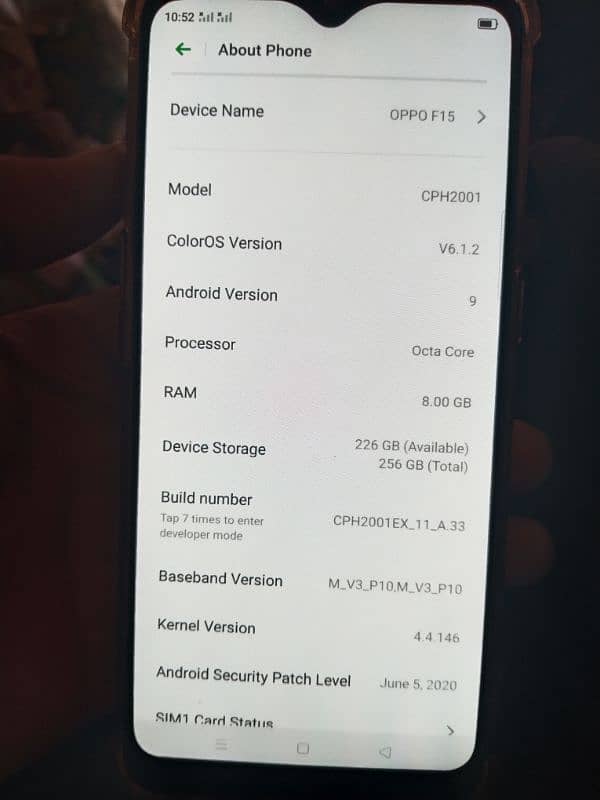 oppo f15 mobile 8/256/non PTA 6