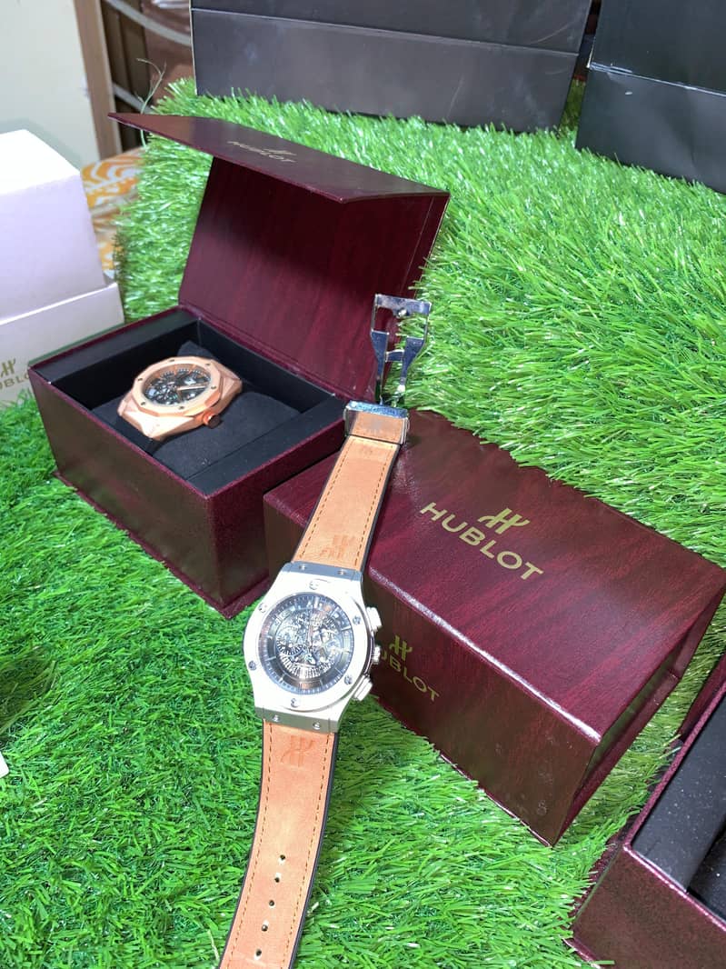 Hublot Skeliton with date + Hublot with diamond Cuts 7