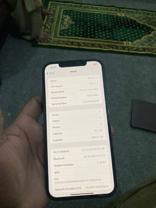 i phone 12 prp max 512 gb approve 7