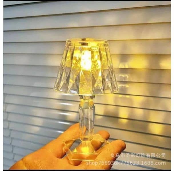 Rechargeable Golden Night Lamp- Mini crystal design 3