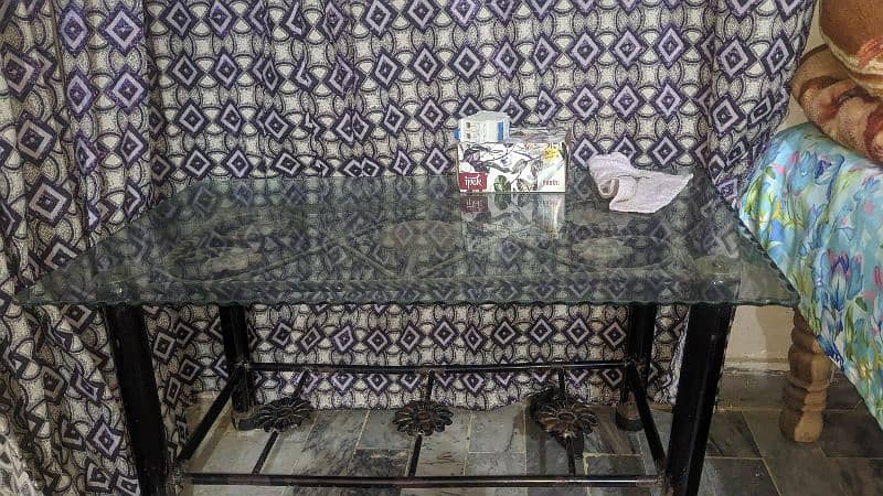 Glass Center Table with Iron Legs 1