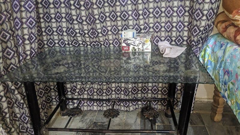 Glass Center Table with Iron Legs 2