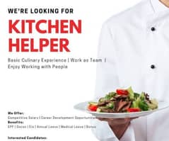 kitchen helper ki zarorat he fastfood restaurant