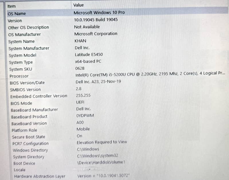 Dell Latitude E5450 Core i5 – 5th Generation – CPU @ 2.20GHz 3