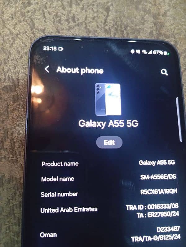 Samsung A55 5G Non pta 128gb with box charger 7