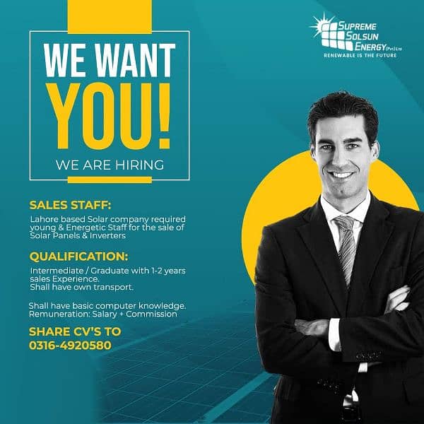 Sales staff for Solar Products in Punjab 0