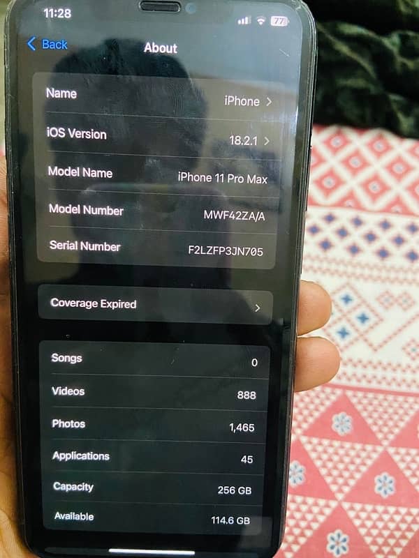 IPhone 11pro max 256gb dual pta 5