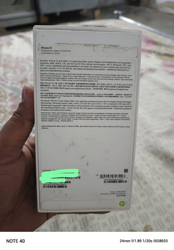 Iphone 13 (128gb) PTA approved with complete box and accessories 16