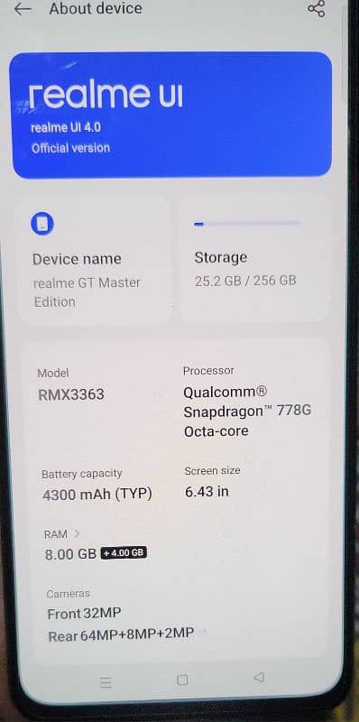 Realme GT master Edition 5G Official PTA approved 8/256 3