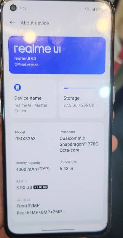 Realme GT master Edition 5G Official PTA approved 8/256 4