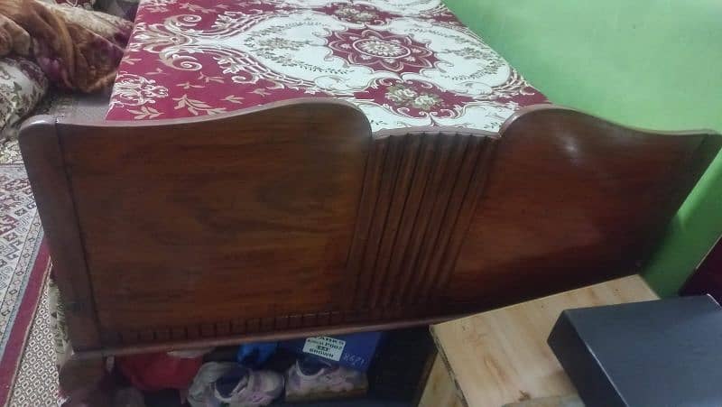 wooden single bed with Brand New mattress 2