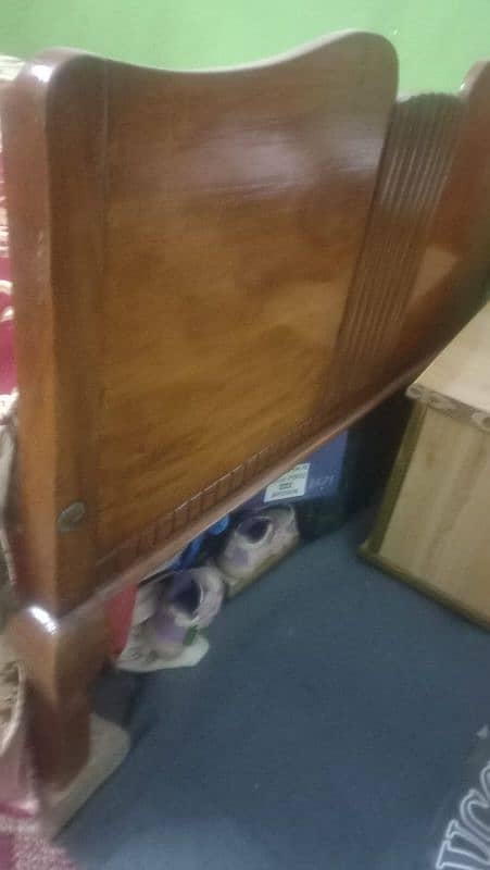 wooden single bed with Brand New mattress 3