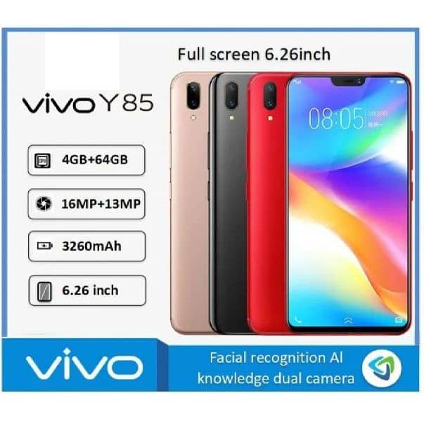 vivo Y81 New Mobile Phone 4/64 delivery available WhatsApp 03137071950 6