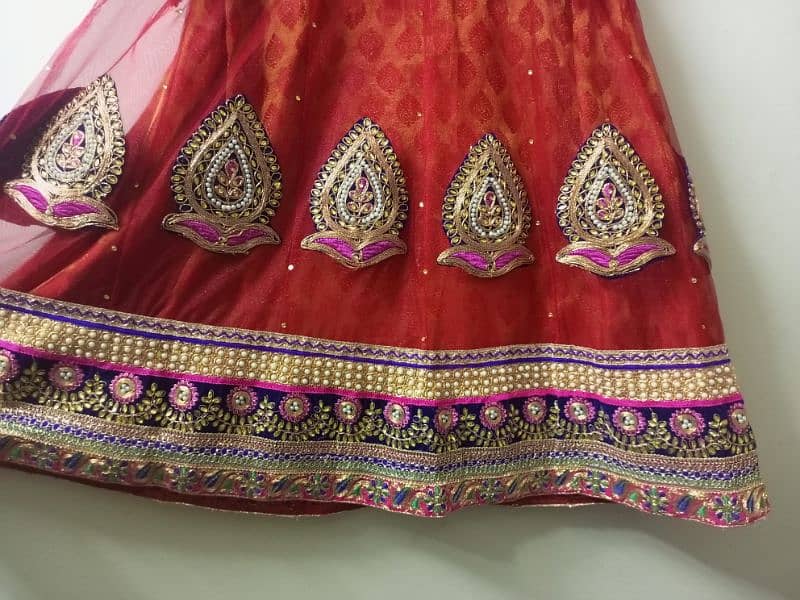 Organza jamawaar frawk with fully embroided dupatta and tights 2