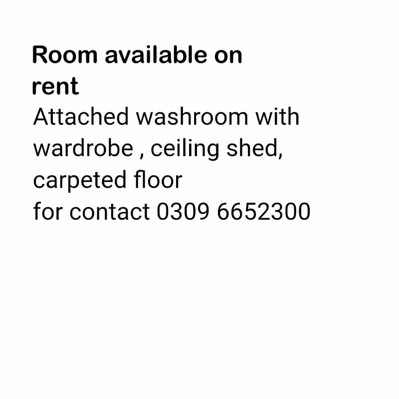 Room for rent on satiana Road Faisalabad 0