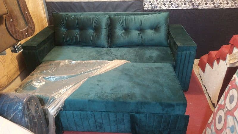 wooden double bed sofa cumbed 1