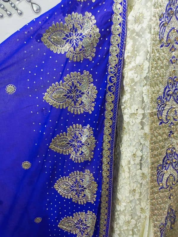fancy Open shirt net umbrella style frawk with dupatta and trawzer 4