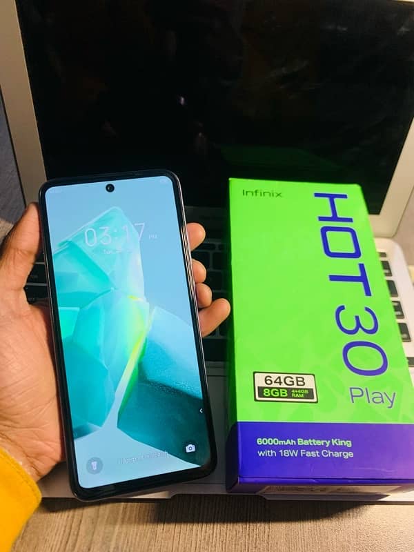 infinix Hot 30 Play With Box 10/10 0