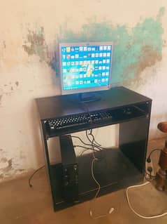 ( CPU + Monitor LCD 22" + Table ) Desktop Computer for Office/Home