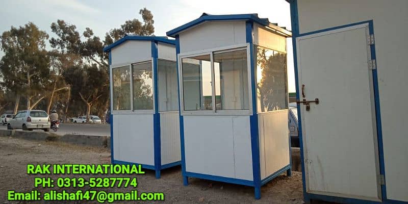 check post,guard room,prefab shed,container office,toilet,porta cabin. 1