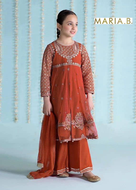 Girls Embroidered Suit-Unstitched 2