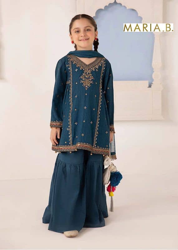 Girls Embroidered Suit-Unstitched 8