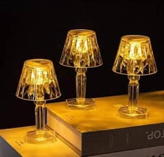 Rechargeable Golden Night Lamp- Mini Crystal Design