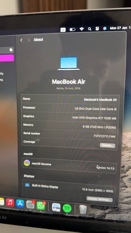 Macbook Air 2019 (13 inch) i5 4