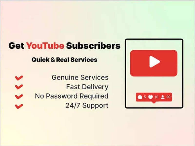 YouTube 100% Real Subscribers|| Grow Your YouTube Channel|| 1