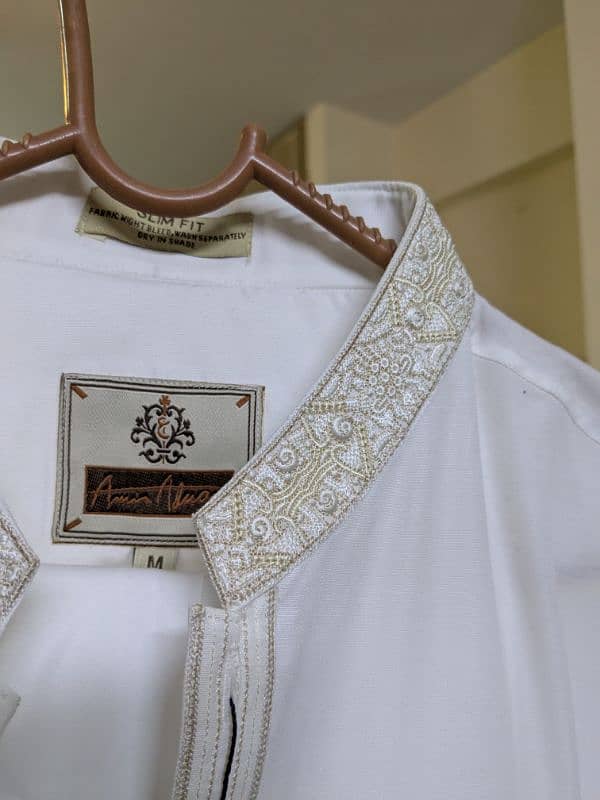 Amir Adnan White Shalwar Qameez new with tag ( never used ) 4