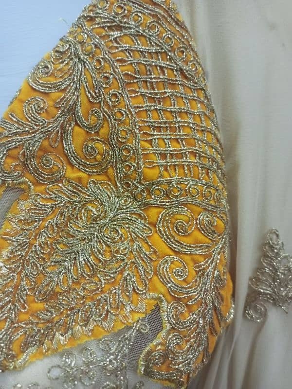 long golden yellow floral frock 5