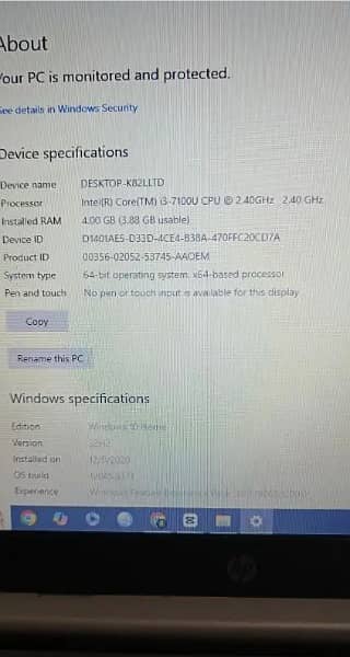 HP NoteBook 14 i3 7th Gen 512ssd 4gb Ram 2