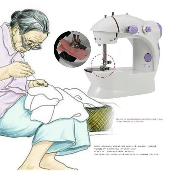 Electric Mini Sewing Machine Home Hand Machine Lock Stitch Adjustment 5