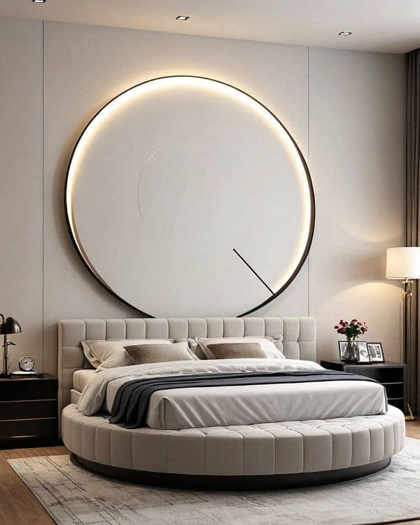 round bed/storage bed/bedroom furniture/bed set/wooden bed 0