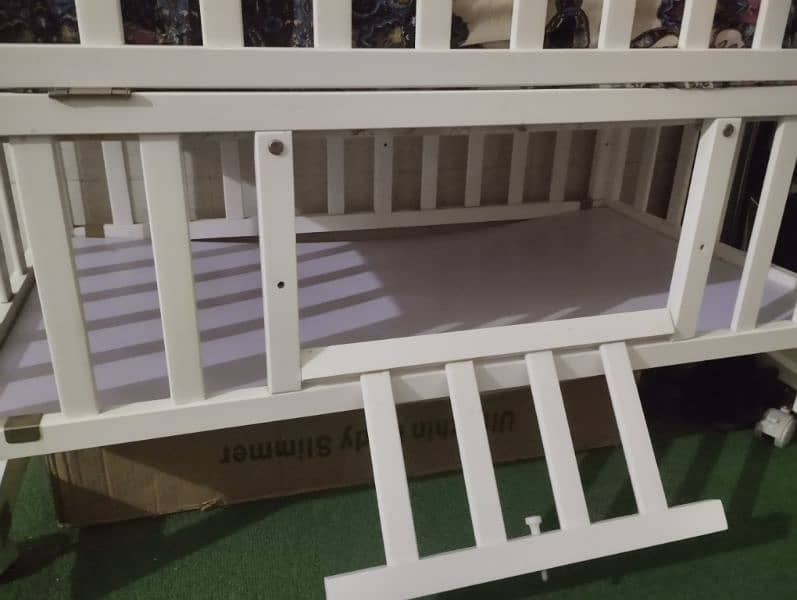 Kids Cot | Baby Cot | Kids Bed | wooden  Bed | Crib with mattress net 7