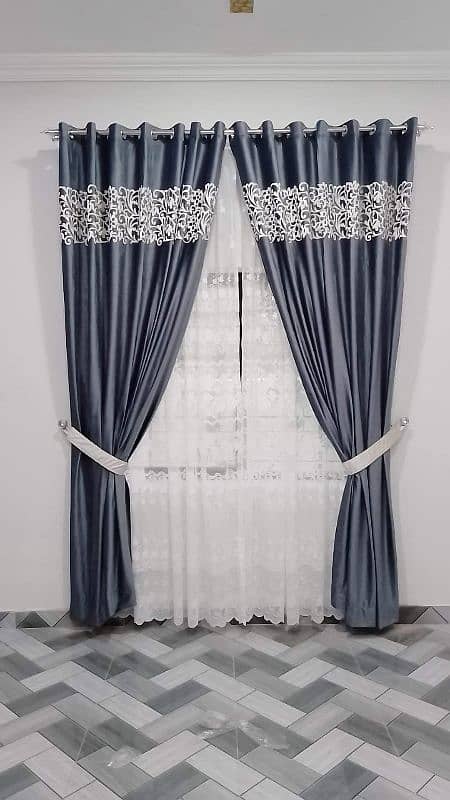 48inch width   96 length luxury velvet  with Versace border curtains 1