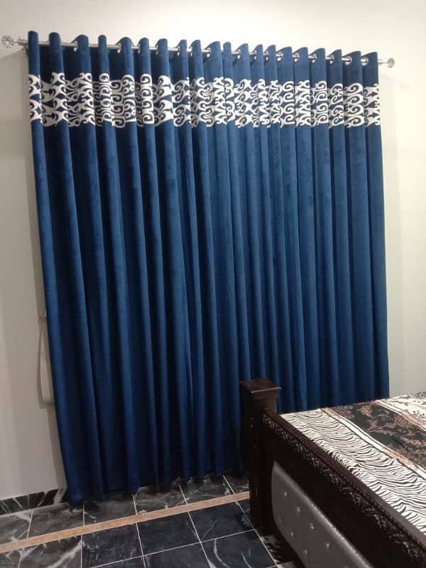 48inch width   96 length luxury velvet  with Versace border curtains 3