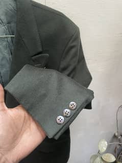 Imported double breasted olive green woollen coat