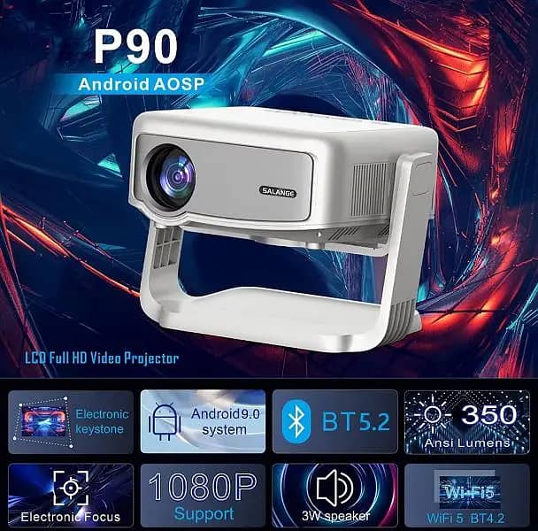 projector android & multimedia 4k 8k original box pack 0