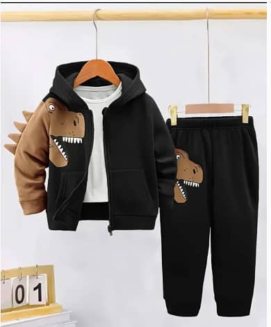 Stylish Fleece Printed Tracksuit for Boys and Girls - 2 Pcs 3