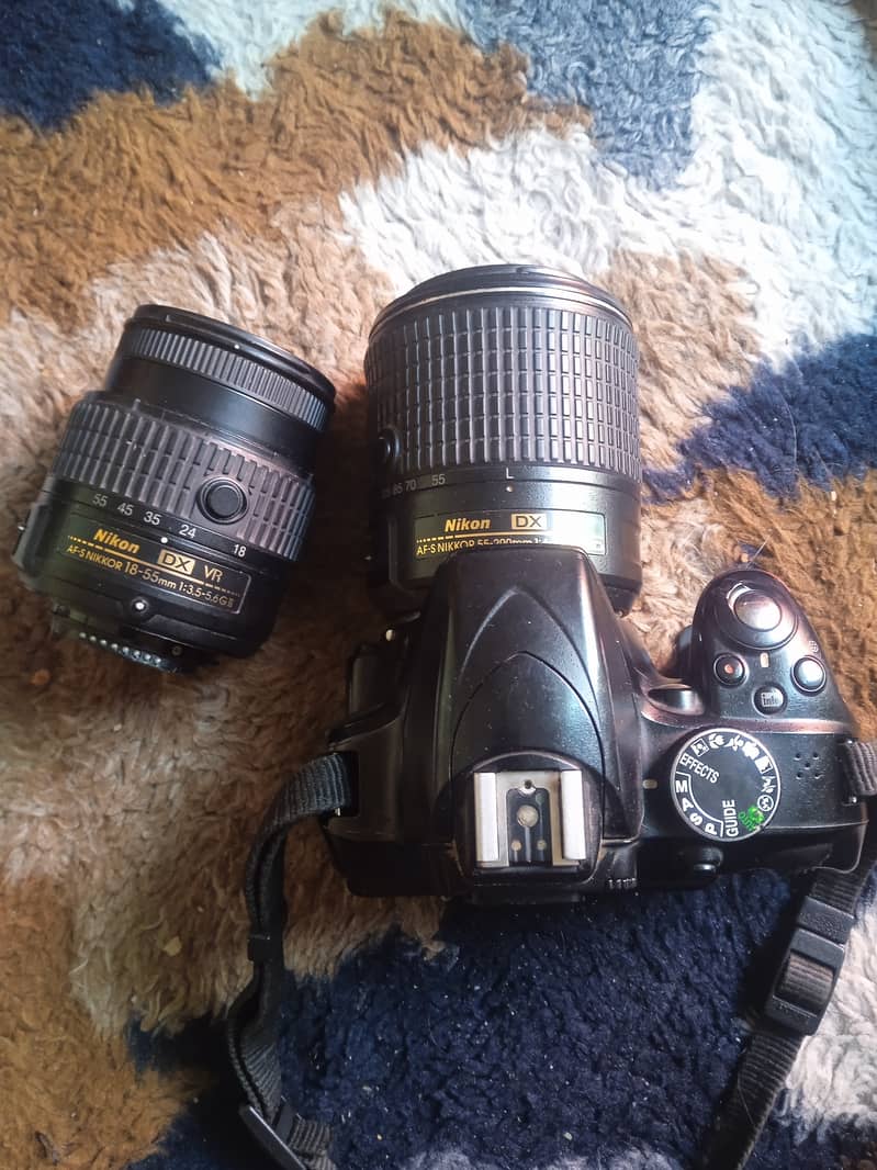 Nikon D3300 with two lenses, used but in good condition. 2